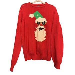 Volcom Santa Cozy Christmas Kids Dark Red Pullover Longsleeve Sweater Sz‎ M/10Y